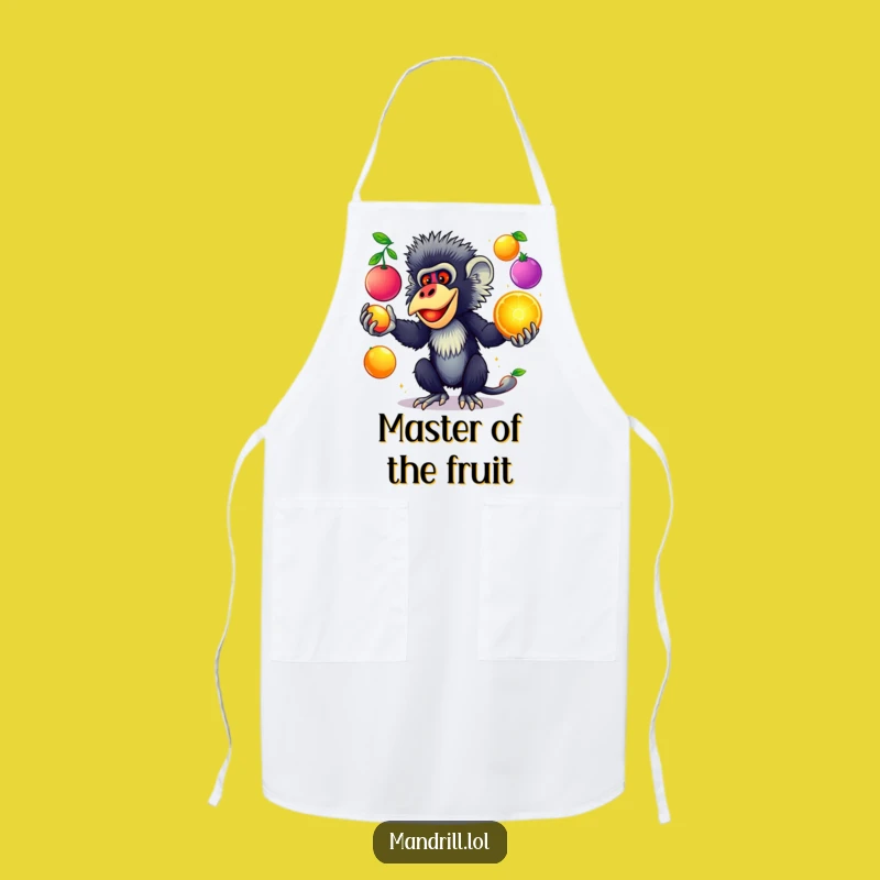 Funny Mandrill Juggling Apron: Chef's Colorful Primate Gear for Fun