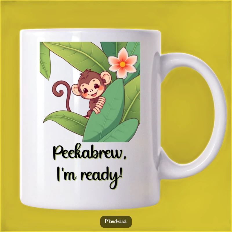Funny Monkey Jungle Flower Mug: A Mischievous Prankster's Perfect Gift!