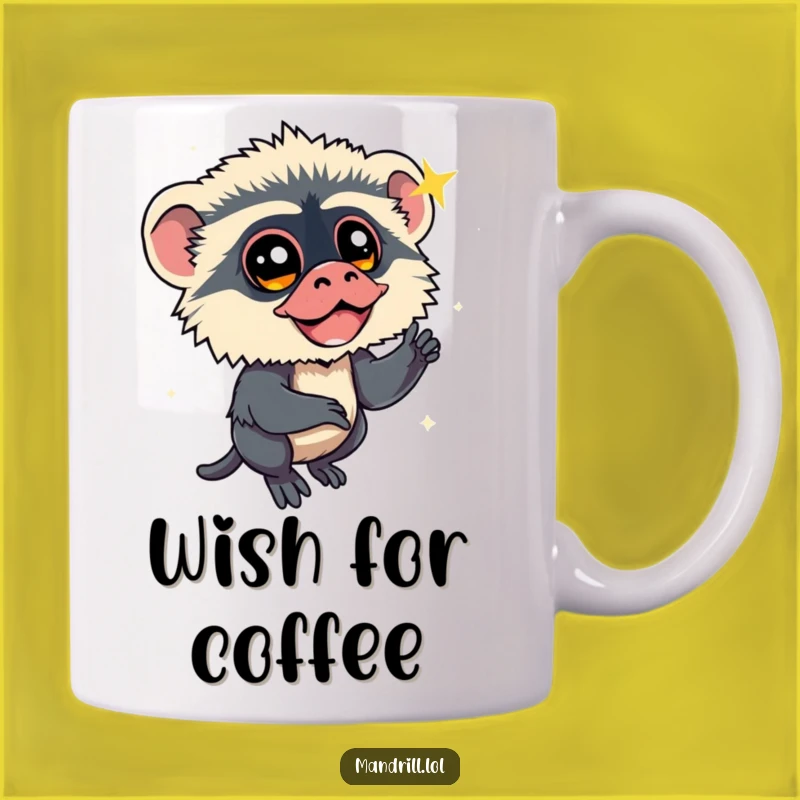 Funny Mandrill Star Gazer Mug: Whimsical Primate Wish Gift