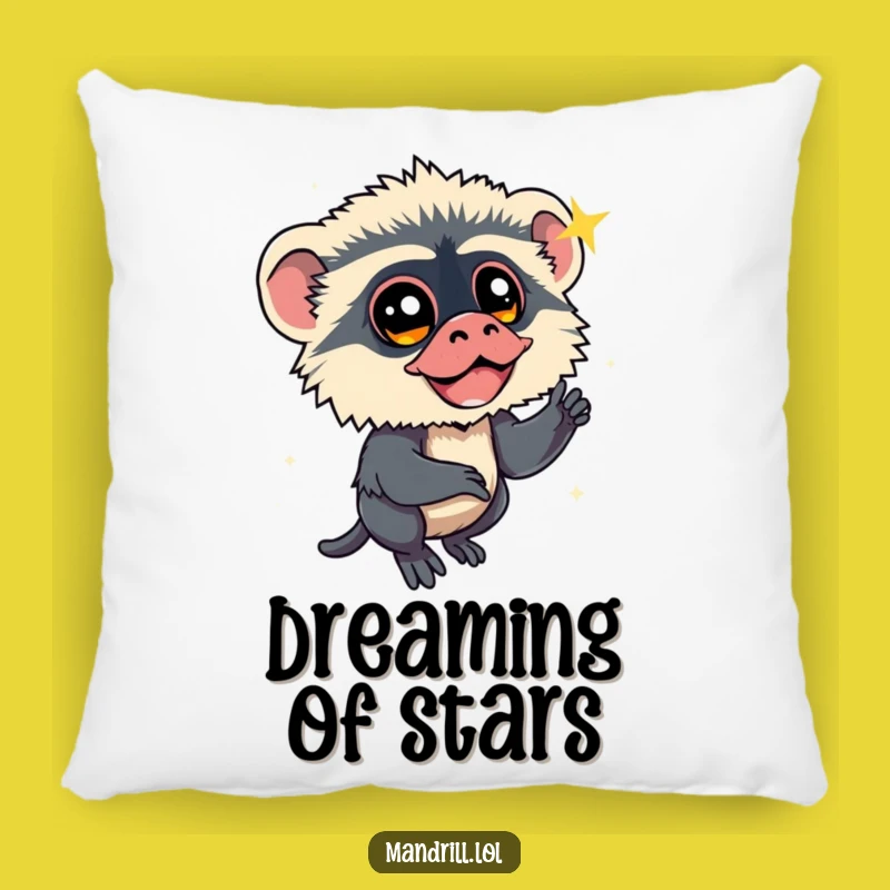 Funny Mandrill Star Gazer Pillow: Soft & Whimsical Primate Accent