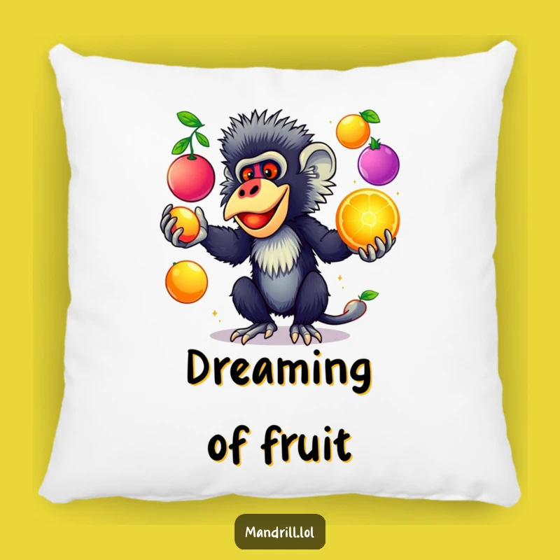 Funny Mandrill Juggling Pillow: Comfy & Colorful Primate Accent