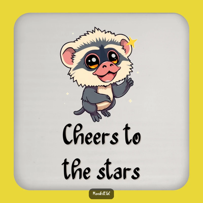 Funny Mandrill Star Gazer Coaster Set: Protect Surfaces with Primate Magic