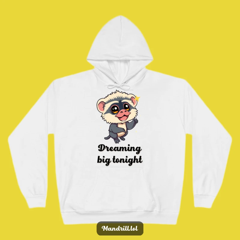 Cozy Funny Mandrill Star Gazer Hoodie: Warm Primate Dreamer Apparel