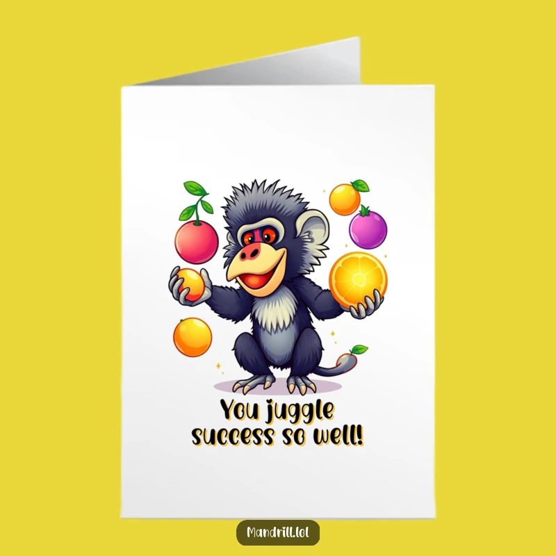 Free Printable Mandrill Congrats Card: Juggling Fruits Downloadable Celebration