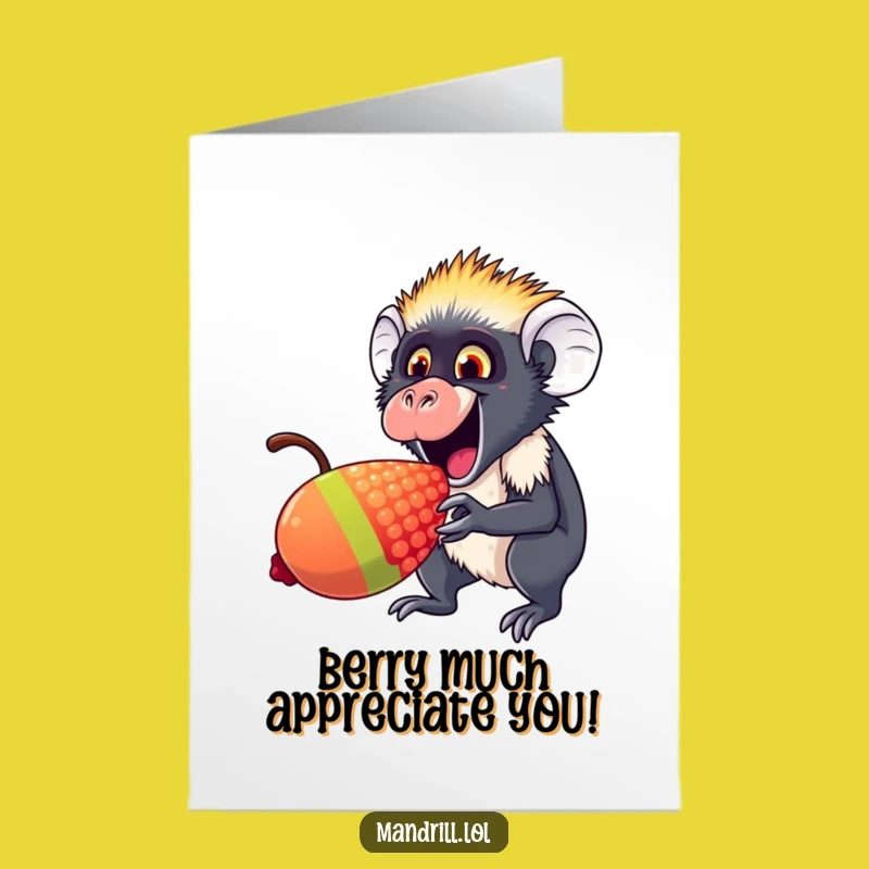 Free Printable Mandrill Thank You Card: Rainbow Berry Nibbler Downloadable Appreciation