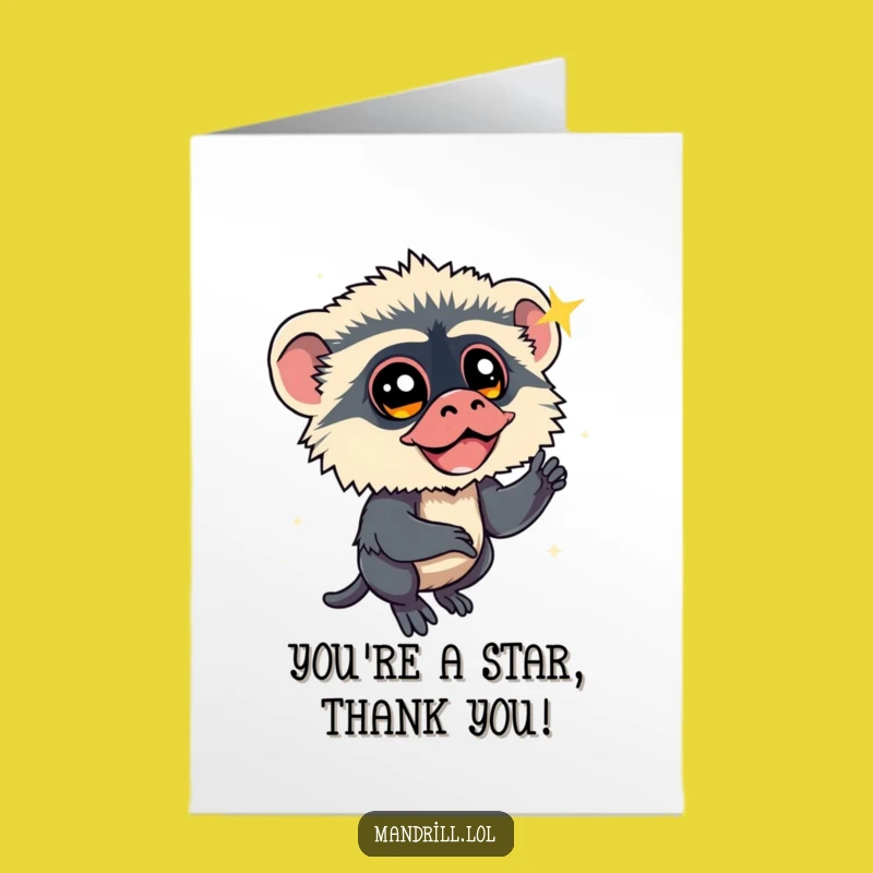 Free Printable Mandrill Thank You Card: Shooting Star Wish Downloadable Appreciation