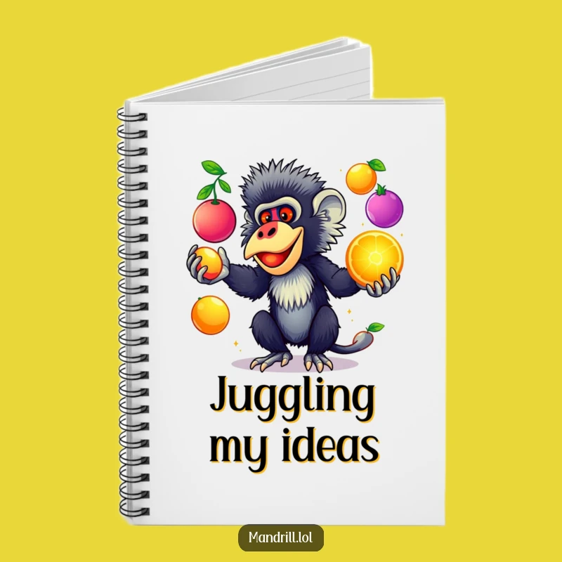 Funny Mandrill Juggling Notebook: Jot Down Ideas with Primate Flair