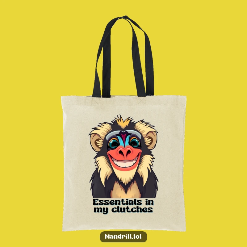 Funny Mandrill Grin Tote Bag: Carry Your Colors with Primate Humor
