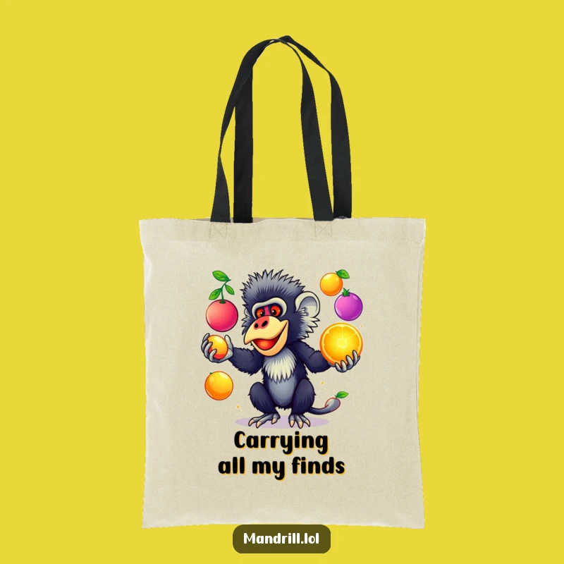 Funny Mandrill Juggling Tote Bag: Carry Your Colors with Primate Flair