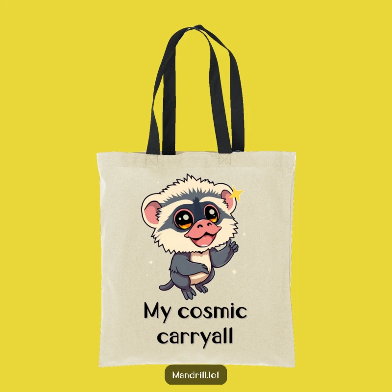 Funny Mandrill Star Gazer Tote Bag: Carry Your Wishes with Primate Style